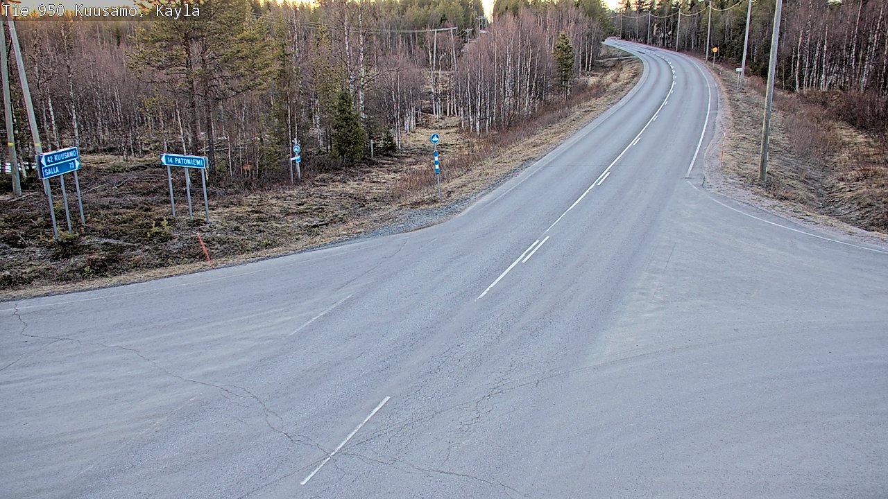 Weather Camera Image Väg 950 Kuusamo, Käylä, Kuusamo, Pohjois-Pohjanmaa