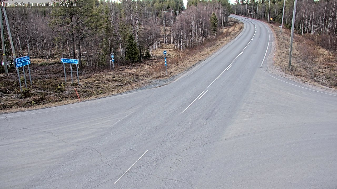 Weather Camera Image Väg 950 Kuusamo, Käylä, Kuusamo, Pohjois-Pohjanmaa