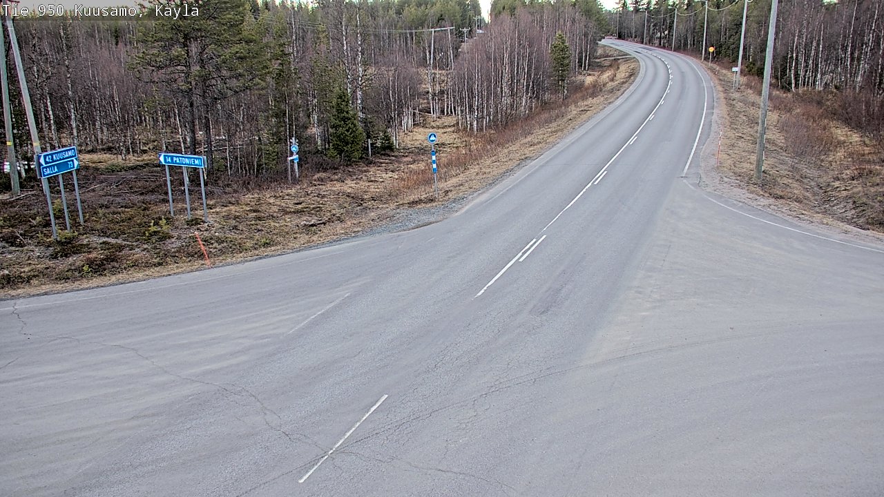 Weather Camera Image Väg 950 Kuusamo, Käylä, Kuusamo, Pohjois-Pohjanmaa
