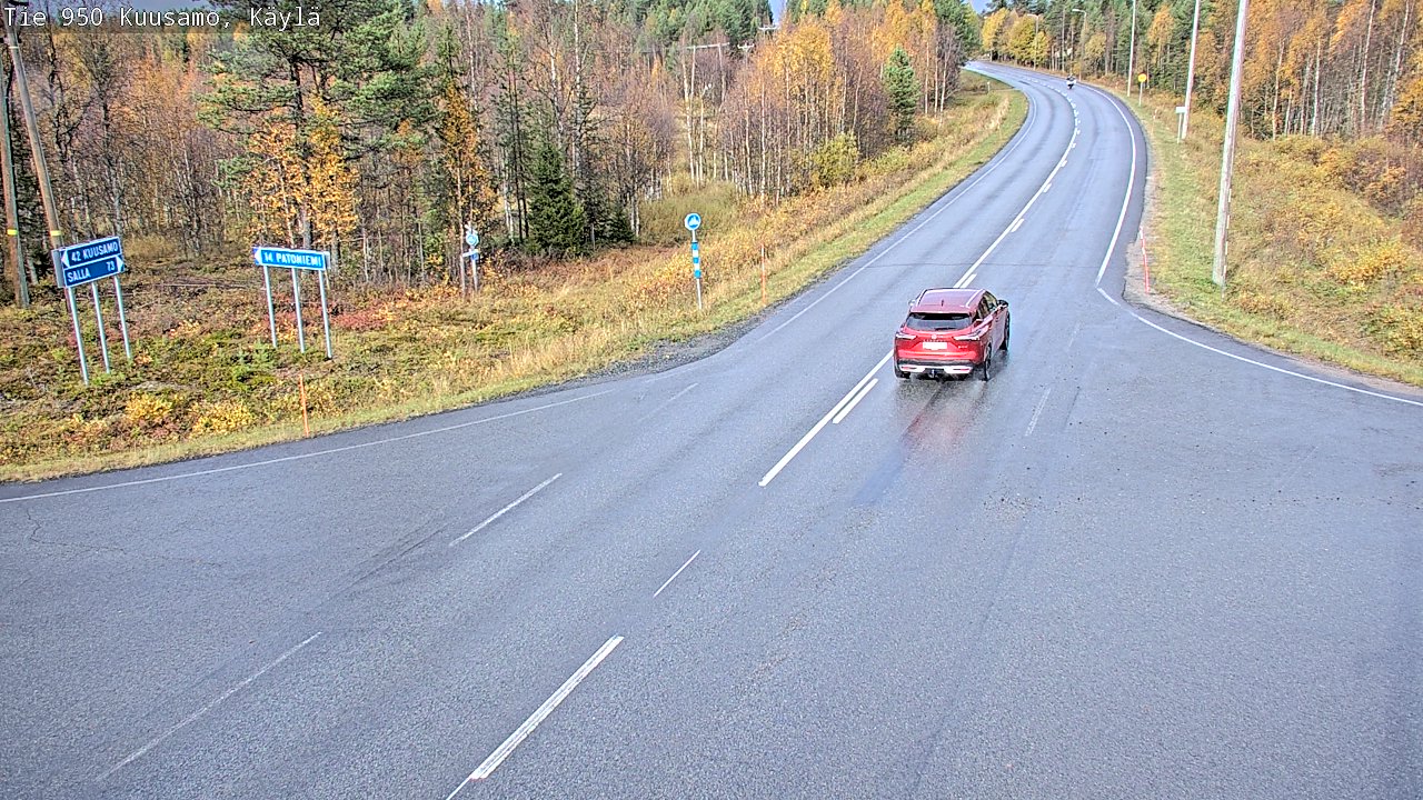Weather Camera Image Väg 950 Kuusamo, Käylä, Kuusamo, Pohjois-Pohjanmaa