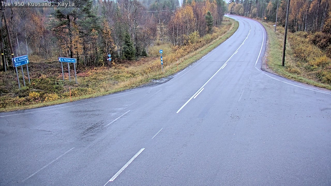 Weather Camera Image Väg 950 Kuusamo, Käylä, Kuusamo, Pohjois-Pohjanmaa