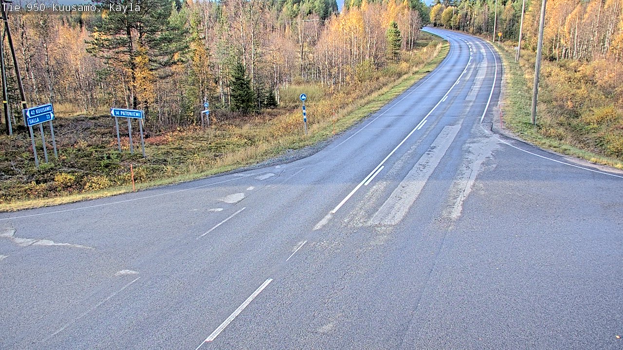 Weather Camera Image Väg 950 Kuusamo, Käylä, Kuusamo, Pohjois-Pohjanmaa