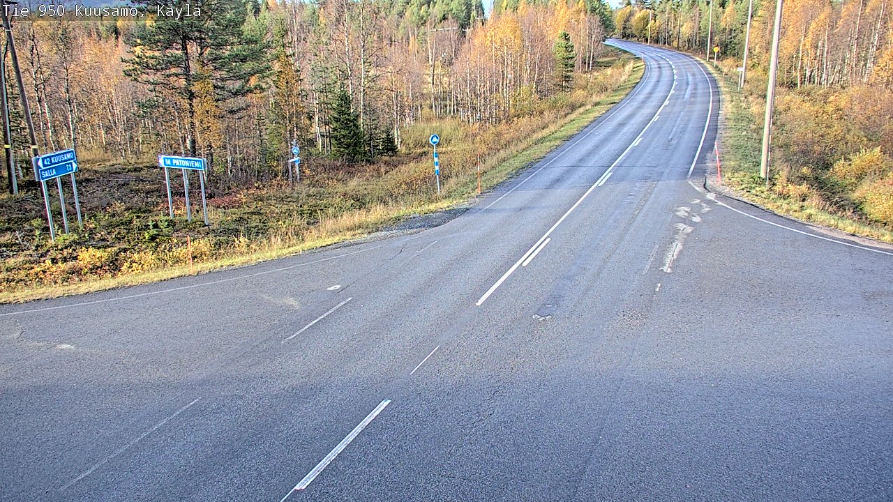 Weather Camera Image Väg 950 Kuusamo, Käylä, Kuusamo, Pohjois-Pohjanmaa