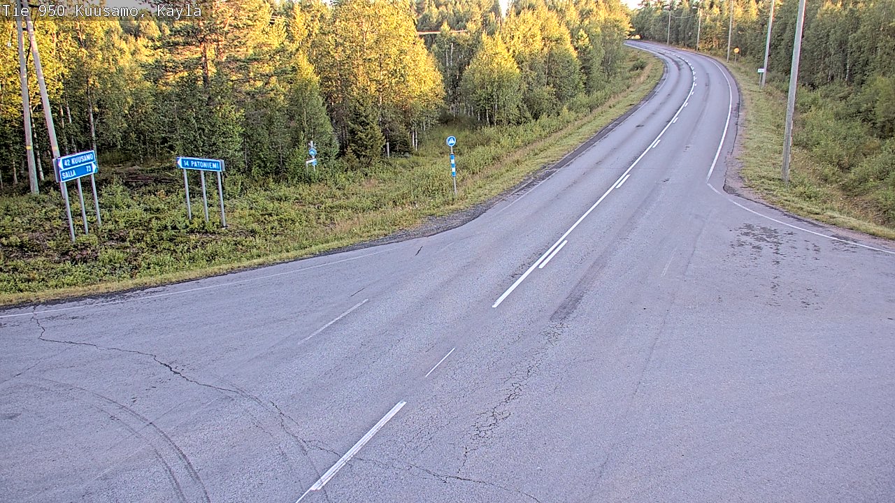 Weather Camera Image Väg 950 Kuusamo, Käylä, Kuusamo, Pohjois-Pohjanmaa