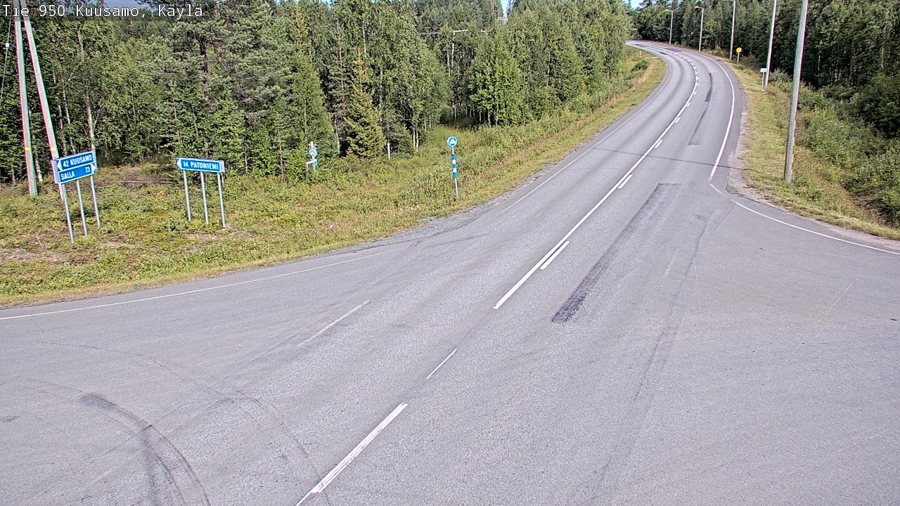 Weather Camera Image Väg 950 Kuusamo, Käylä, Kuusamo, Pohjois-Pohjanmaa