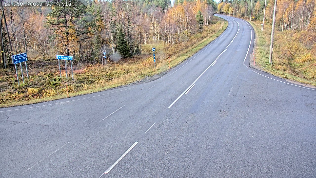 Weather Camera Image Väg 950 Kuusamo, Käylä, Kuusamo, Pohjois-Pohjanmaa