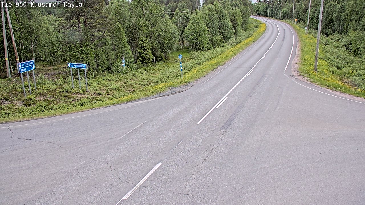 Weather Camera Image Road 950 Kuusamo, Käylä, Kuusamo, Pohjois-Pohjanmaa