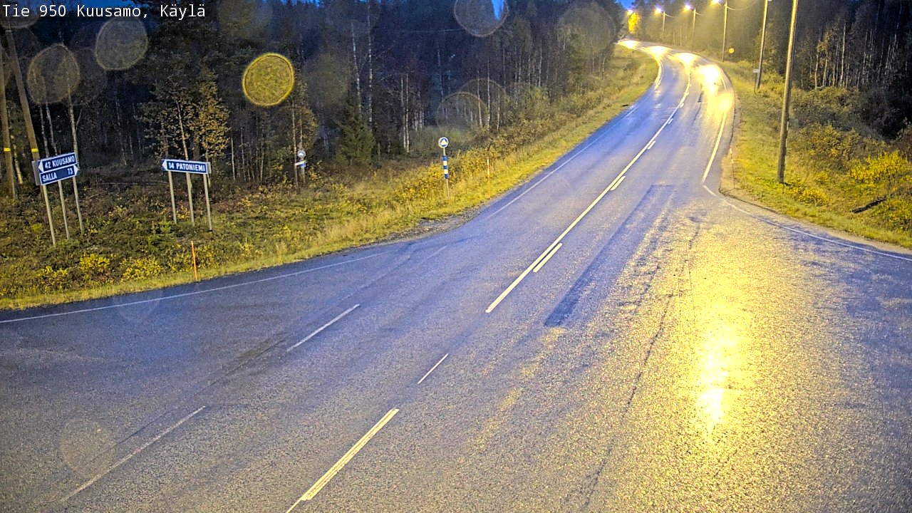 Weather Camera Image Väg 950 Kuusamo, Käylä, Kuusamo, Pohjois-Pohjanmaa