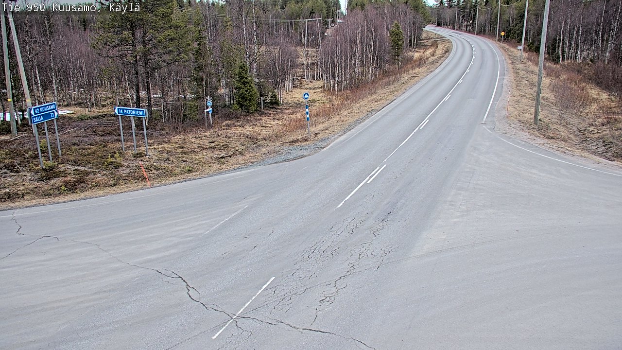 Weather Camera Image Väg 950 Kuusamo, Käylä, Kuusamo, Pohjois-Pohjanmaa