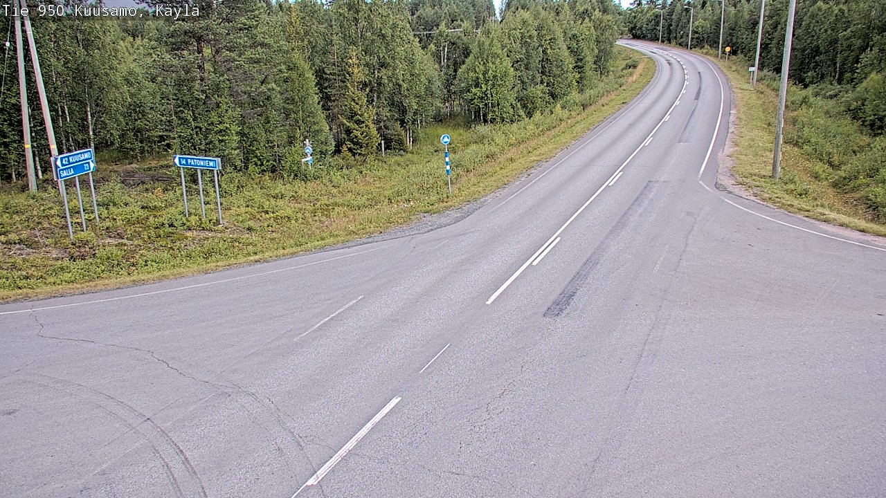 Weather Camera Image Väg 950 Kuusamo, Käylä, Kuusamo, Pohjois-Pohjanmaa