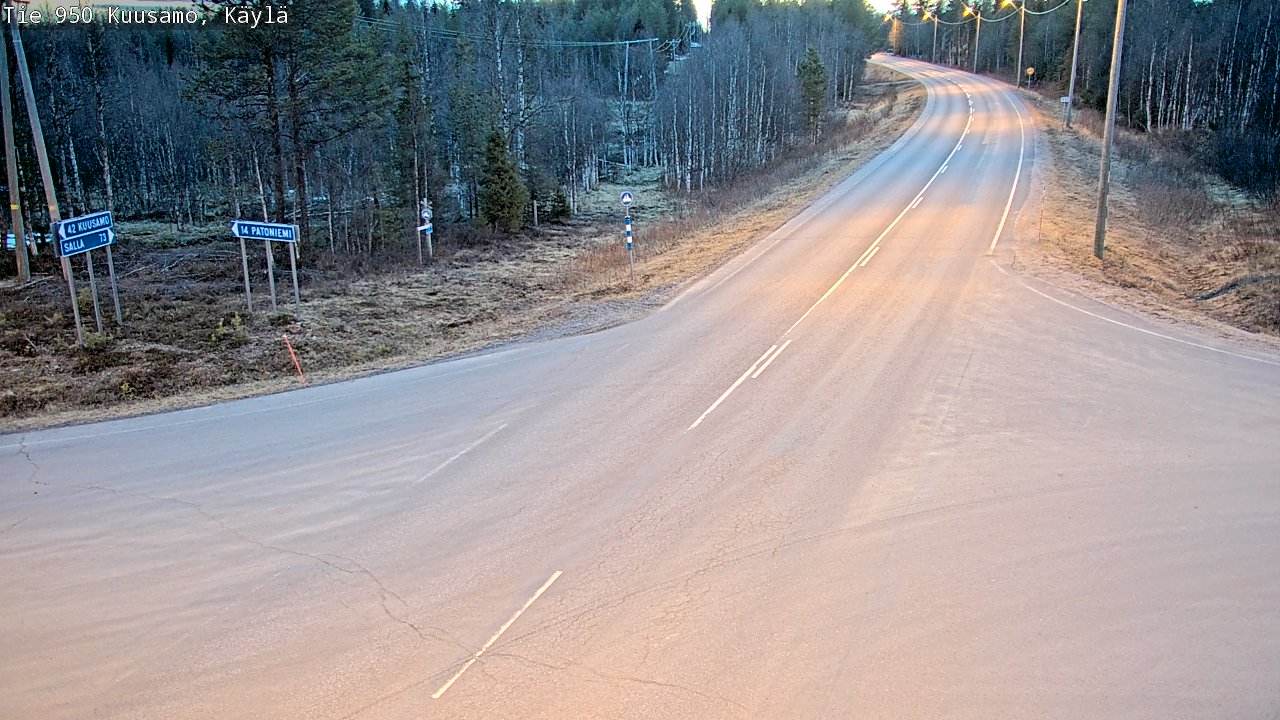 Weather Camera Image Väg 950 Kuusamo, Käylä, Kuusamo, Pohjois-Pohjanmaa
