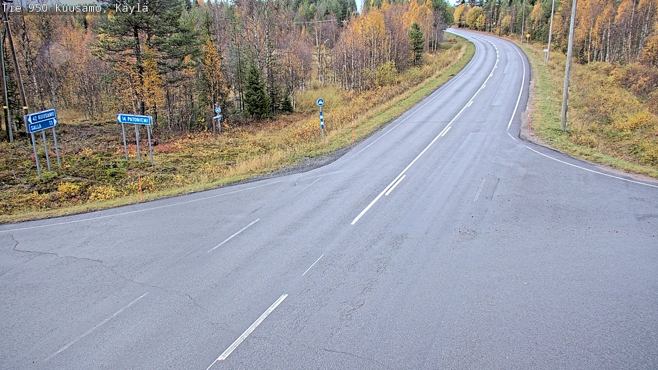 Weather Camera Image Väg 950 Kuusamo, Käylä, Kuusamo, Pohjois-Pohjanmaa