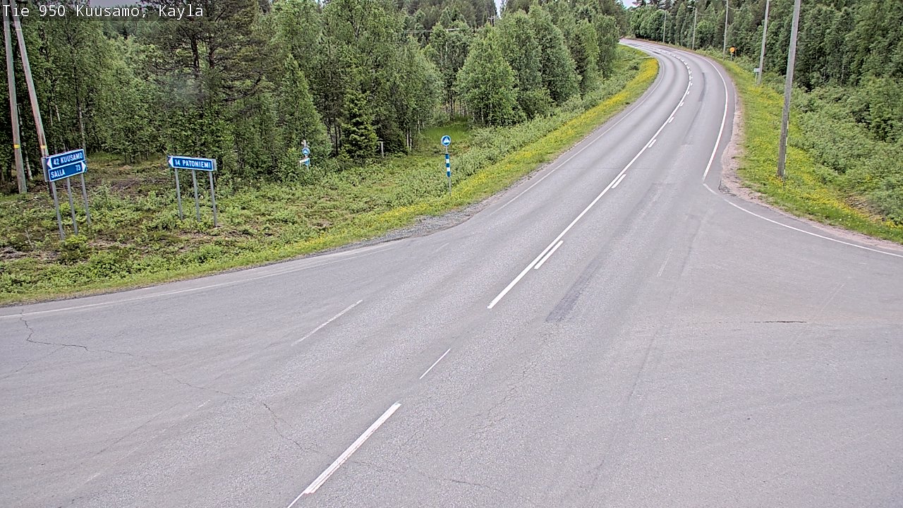 Weather Camera Image Väg 950 Kuusamo, Käylä, Kuusamo, Pohjois-Pohjanmaa