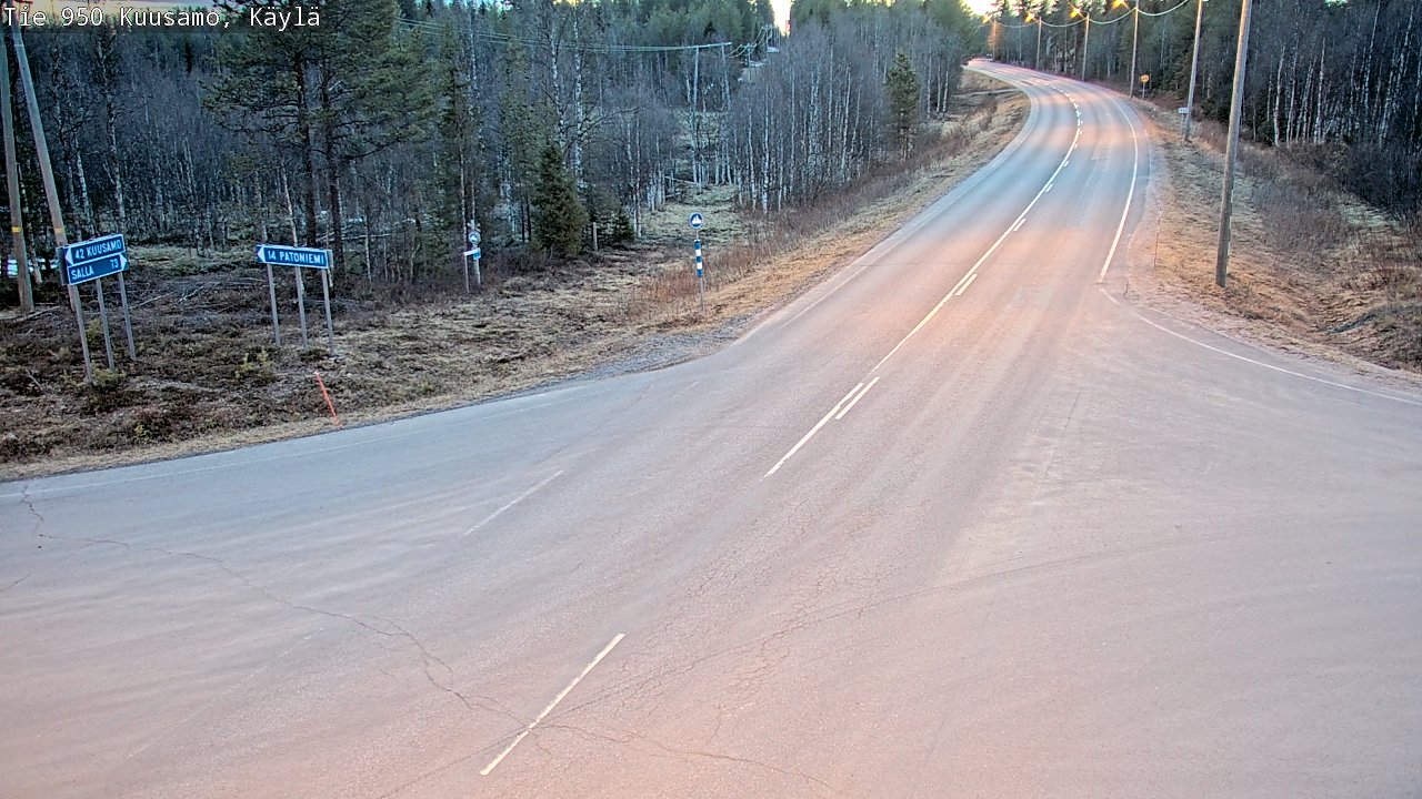 Weather Camera Image Väg 950 Kuusamo, Käylä, Kuusamo, Pohjois-Pohjanmaa