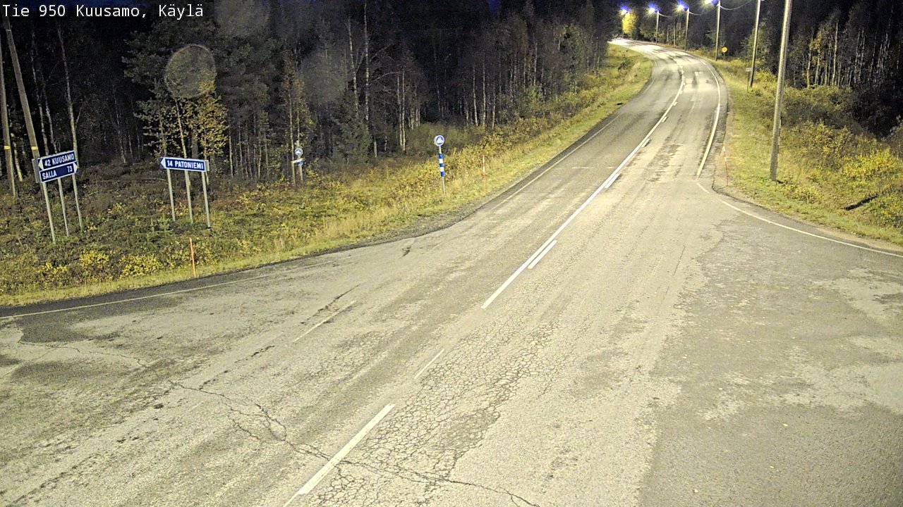 Weather Camera Image Väg 950 Kuusamo, Käylä, Kuusamo, Pohjois-Pohjanmaa