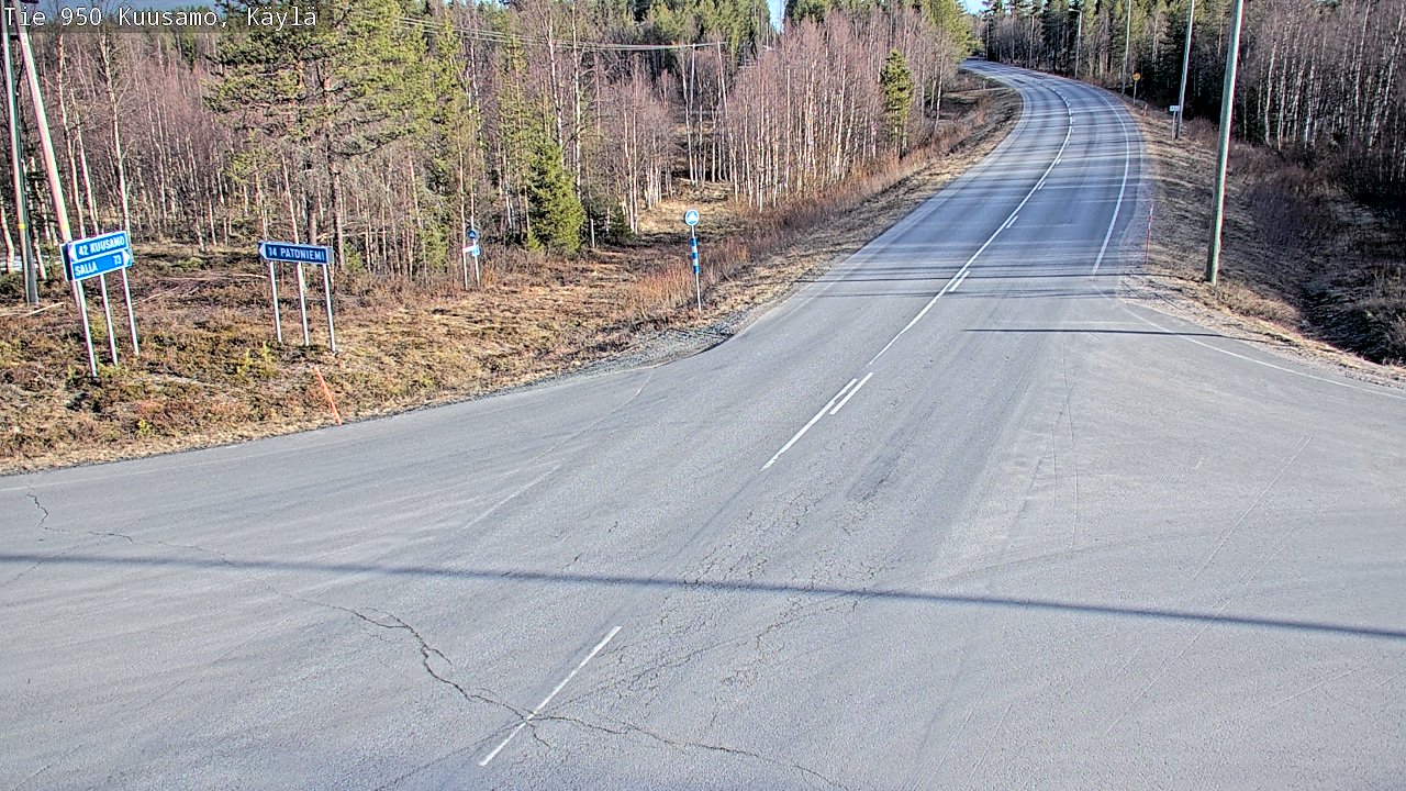 Weather Camera Image Väg 950 Kuusamo, Käylä, Kuusamo, Pohjois-Pohjanmaa