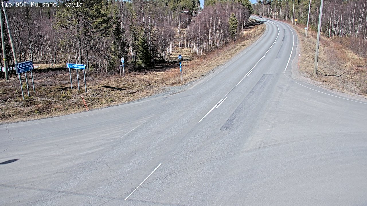 Weather Camera Image Väg 950 Kuusamo, Käylä, Kuusamo, Pohjois-Pohjanmaa