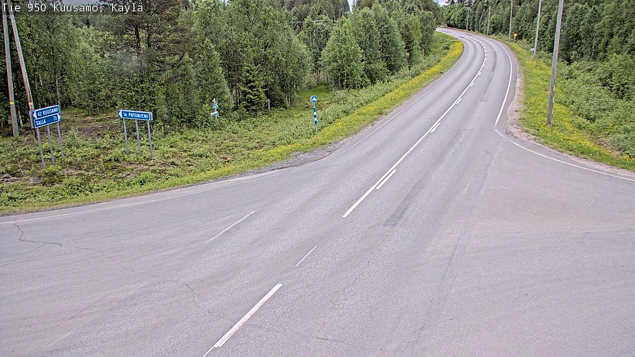Weather Camera Image Väg 950 Kuusamo, Käylä, Kuusamo, Pohjois-Pohjanmaa