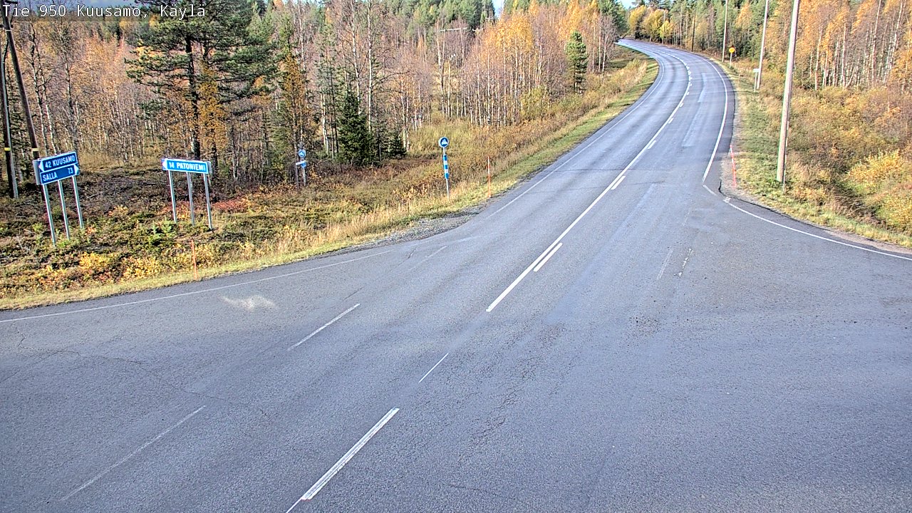 Weather Camera Image Väg 950 Kuusamo, Käylä, Kuusamo, Pohjois-Pohjanmaa