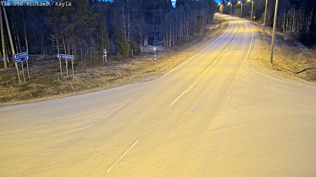 Weather Camera Image Väg 950 Kuusamo, Käylä, Kuusamo, Pohjois-Pohjanmaa