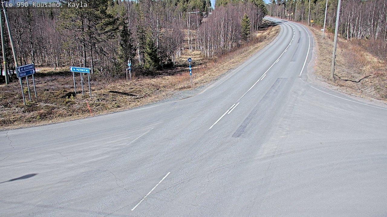 Weather Camera Image Väg 950 Kuusamo, Käylä, Kuusamo, Pohjois-Pohjanmaa
