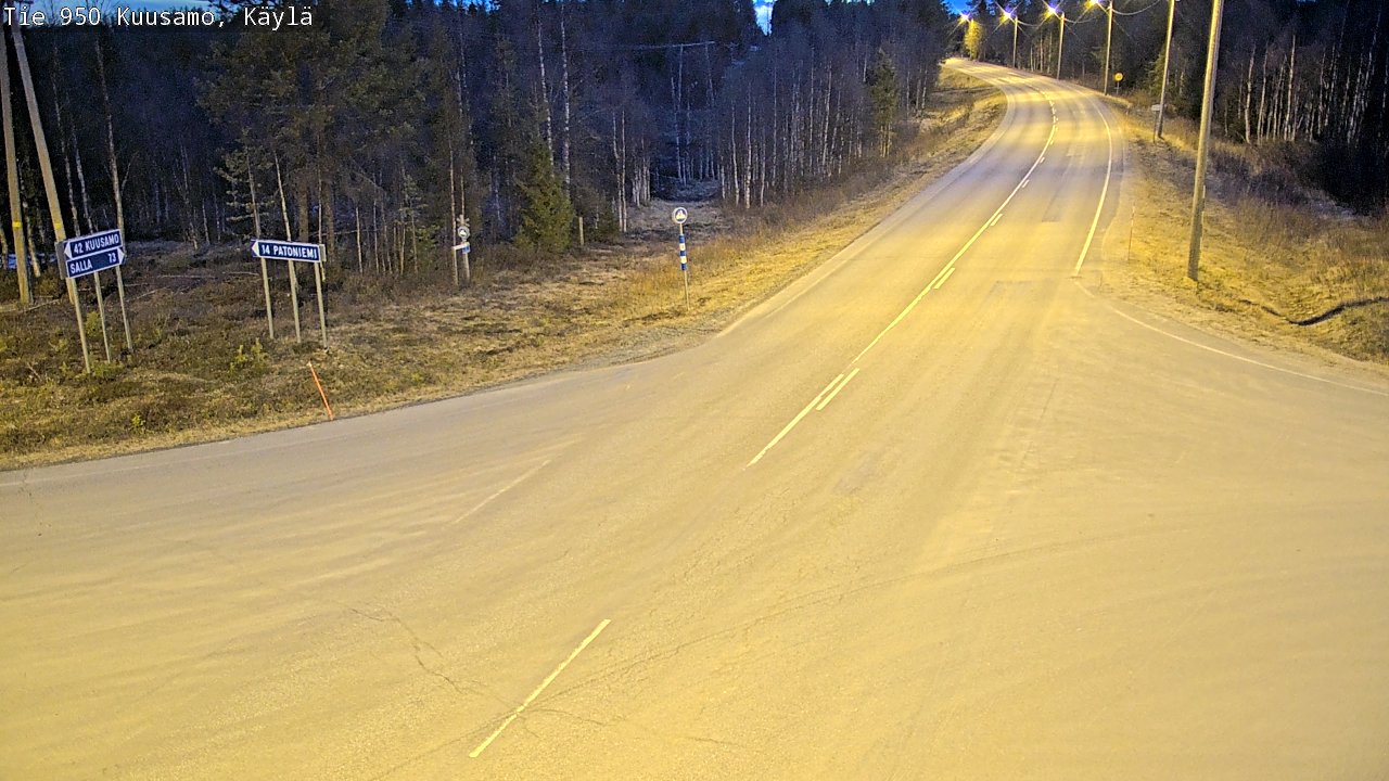 Weather Camera Image Väg 950 Kuusamo, Käylä, Kuusamo, Pohjois-Pohjanmaa