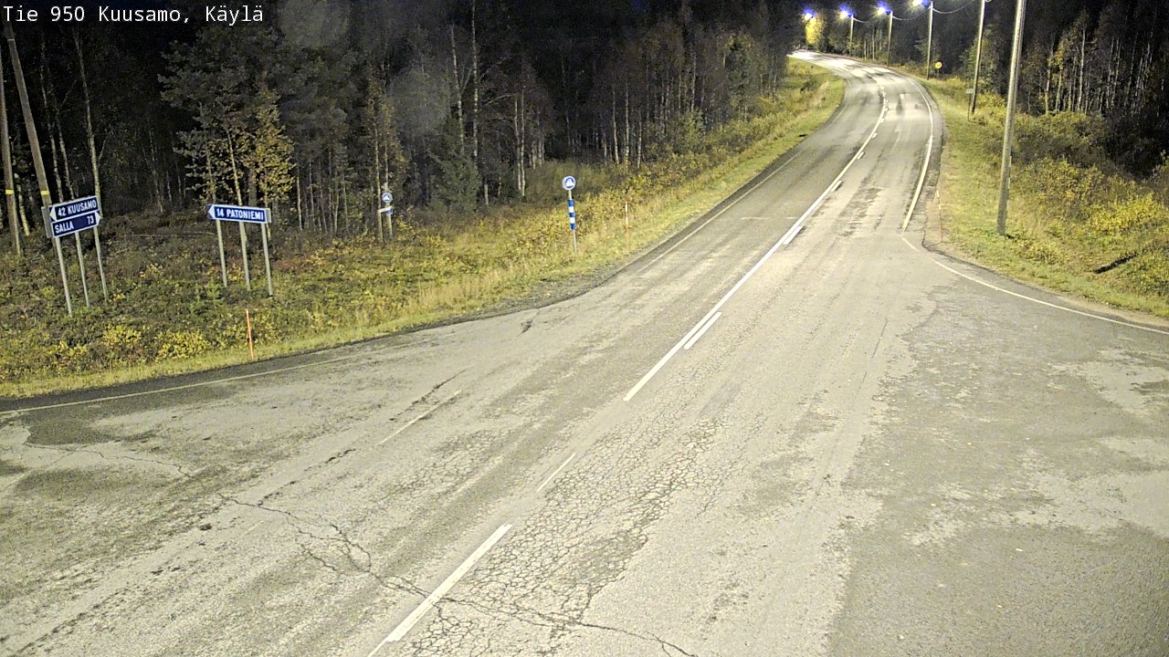 Weather Camera Image Väg 950 Kuusamo, Käylä, Kuusamo, Pohjois-Pohjanmaa