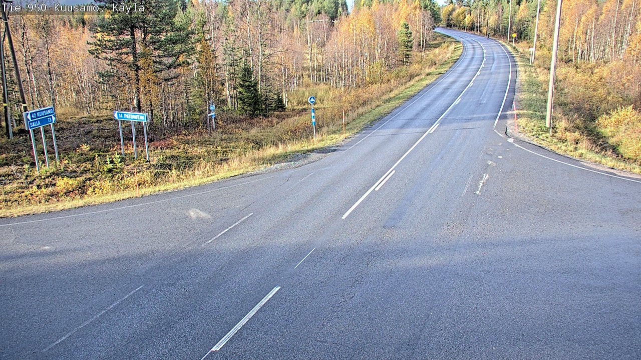 Weather Camera Image Väg 950 Kuusamo, Käylä, Kuusamo, Pohjois-Pohjanmaa