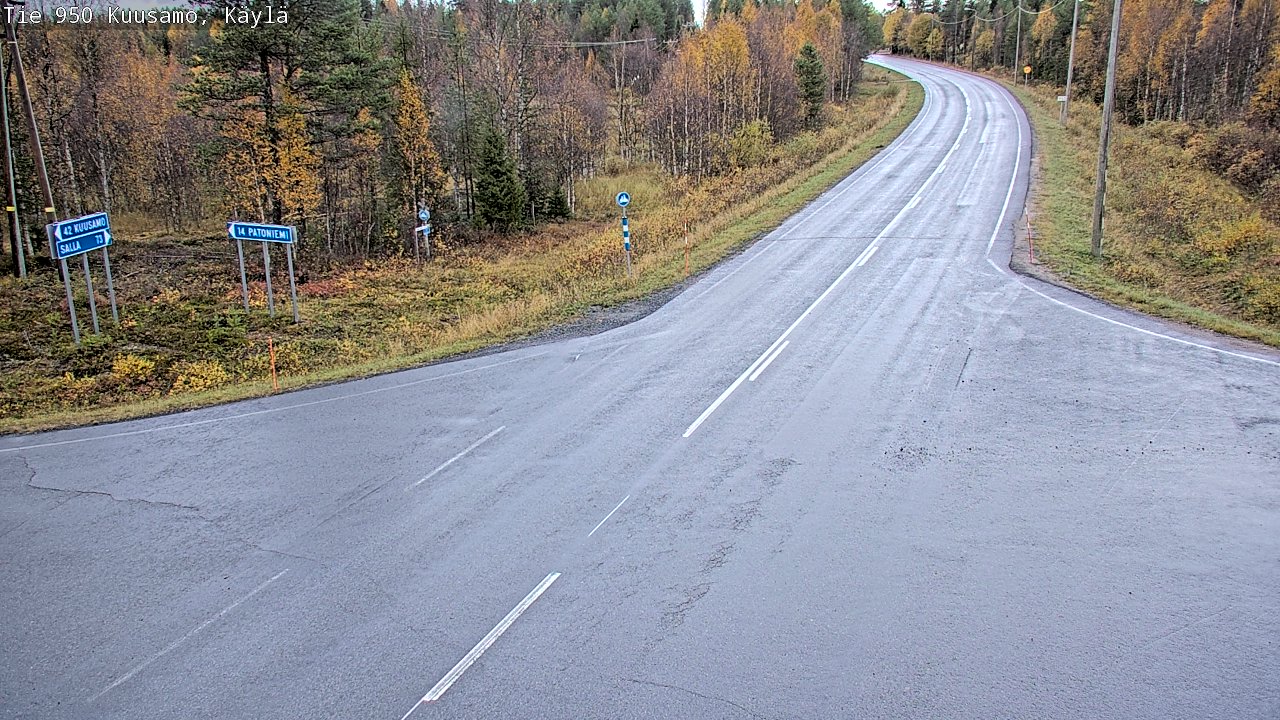 Weather Camera Image Väg 950 Kuusamo, Käylä, Kuusamo, Pohjois-Pohjanmaa