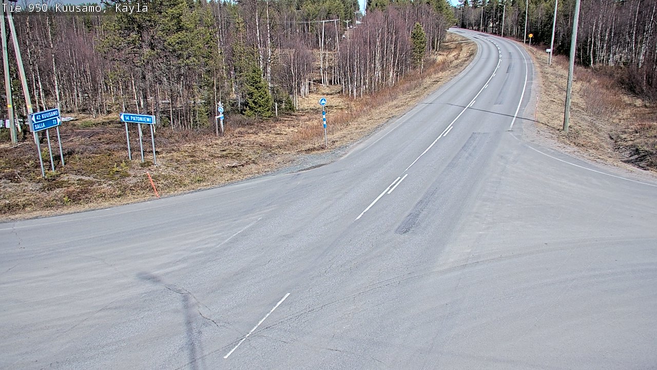 Weather Camera Image Väg 950 Kuusamo, Käylä, Kuusamo, Pohjois-Pohjanmaa