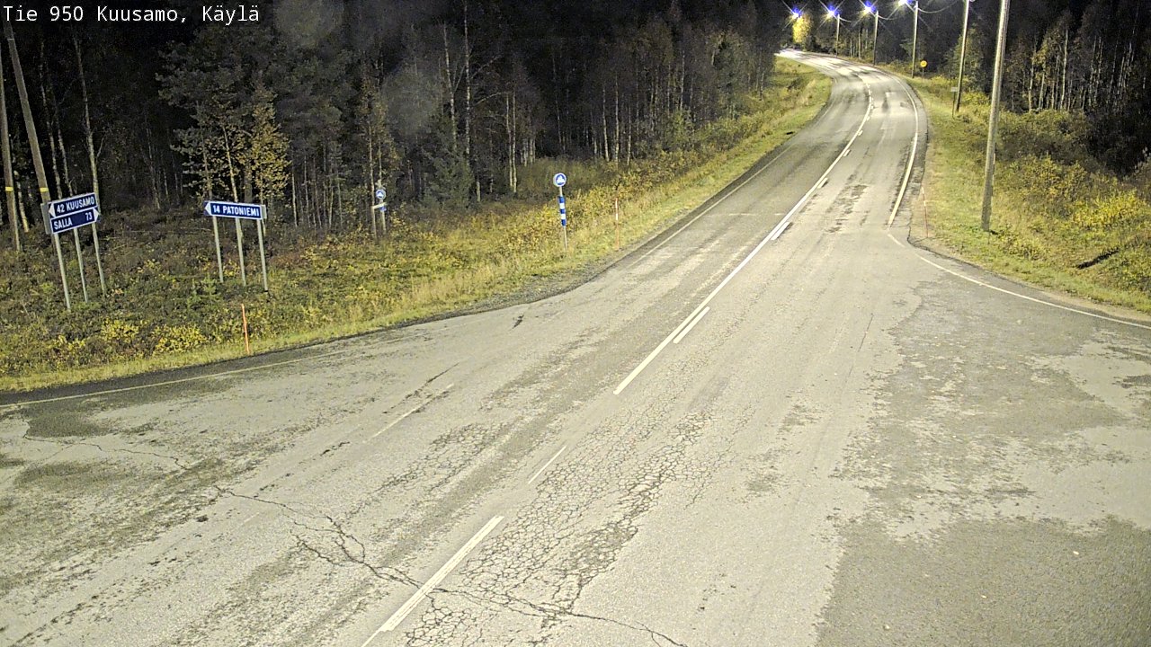 Weather Camera Image Väg 950 Kuusamo, Käylä, Kuusamo, Pohjois-Pohjanmaa