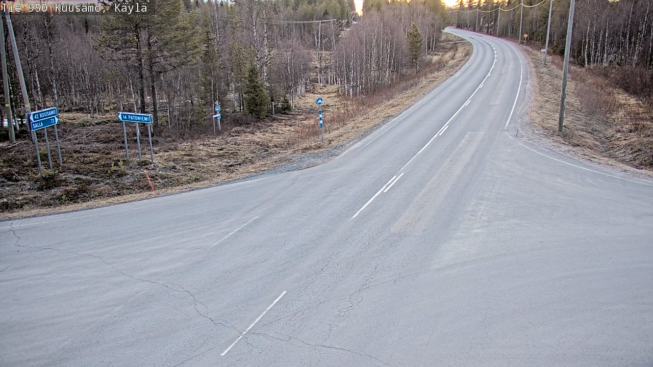 Weather Camera Image Väg 950 Kuusamo, Käylä, Kuusamo, Pohjois-Pohjanmaa