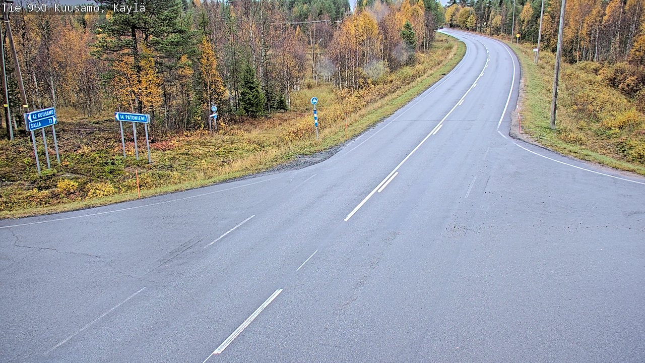 Weather Camera Image Väg 950 Kuusamo, Käylä, Kuusamo, Pohjois-Pohjanmaa