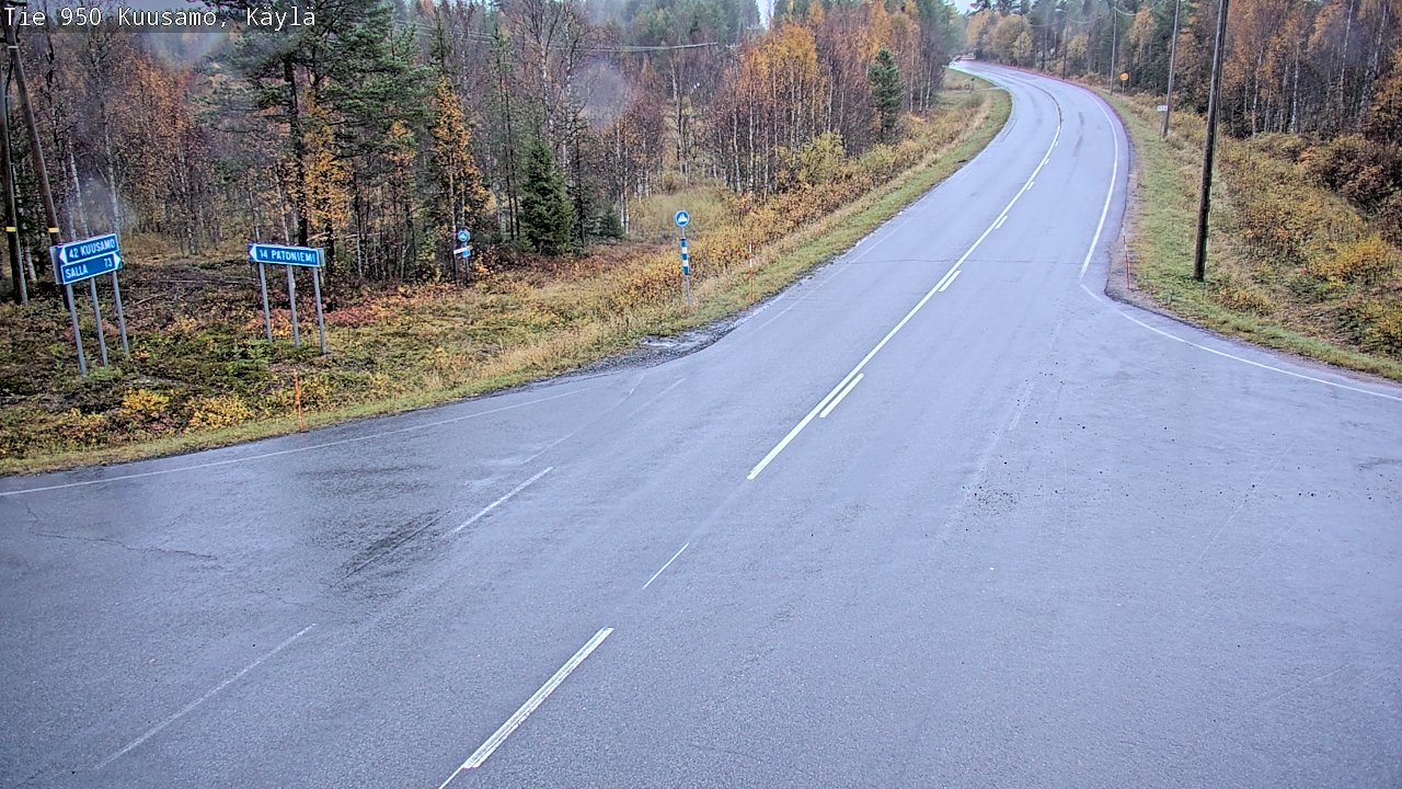 Weather Camera Image Väg 950 Kuusamo, Käylä, Kuusamo, Pohjois-Pohjanmaa