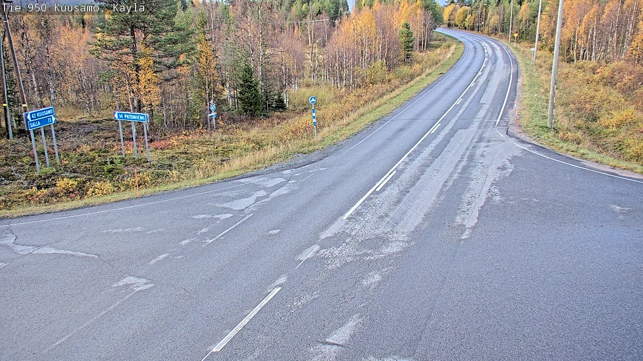 Weather Camera Image Väg 950 Kuusamo, Käylä, Kuusamo, Pohjois-Pohjanmaa
