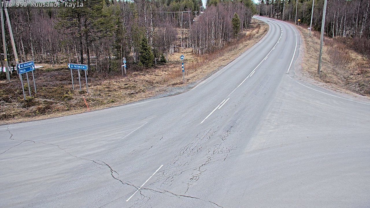 Weather Camera Image Väg 950 Kuusamo, Käylä, Kuusamo, Pohjois-Pohjanmaa