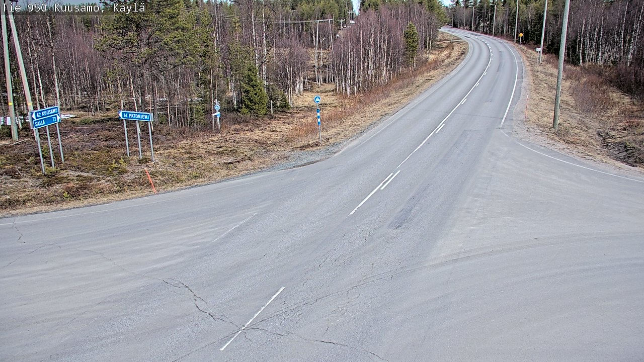 Weather Camera Image Väg 950 Kuusamo, Käylä, Kuusamo, Pohjois-Pohjanmaa