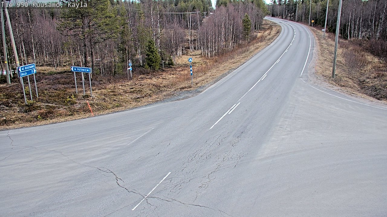 Weather Camera Image Väg 950 Kuusamo, Käylä, Kuusamo, Pohjois-Pohjanmaa