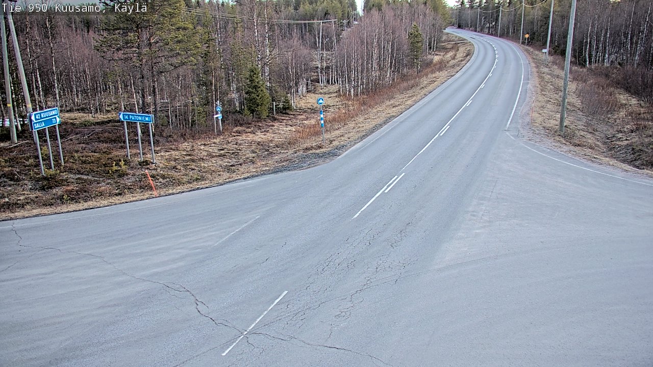 Weather Camera Image Väg 950 Kuusamo, Käylä, Kuusamo, Pohjois-Pohjanmaa