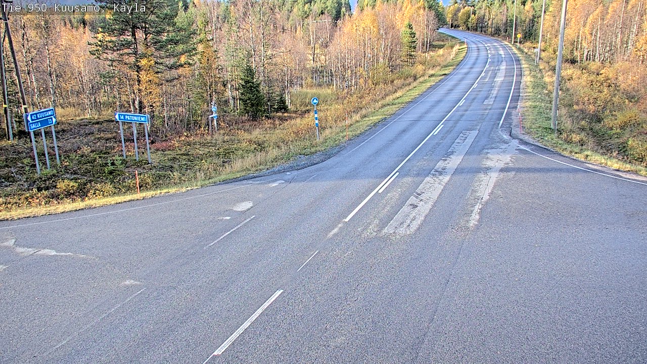 Weather Camera Image Väg 950 Kuusamo, Käylä, Kuusamo, Pohjois-Pohjanmaa