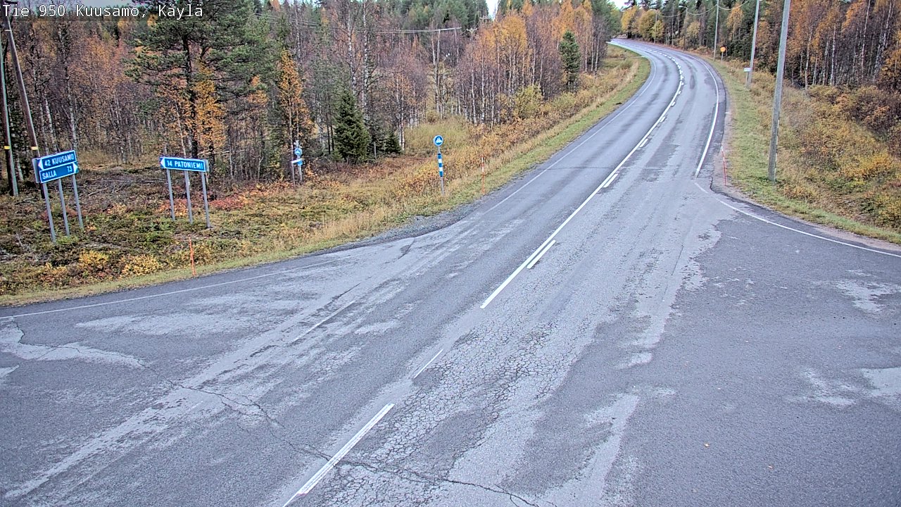 Weather Camera Image Väg 950 Kuusamo, Käylä, Kuusamo, Pohjois-Pohjanmaa