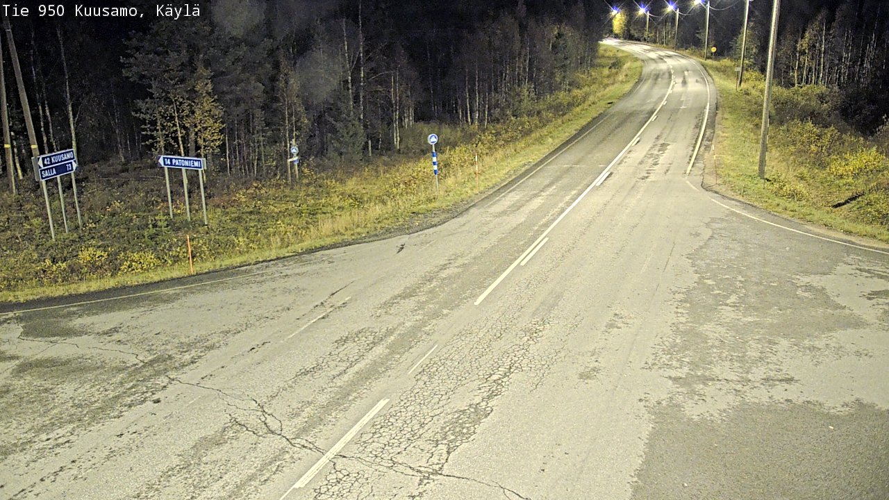Weather Camera Image Väg 950 Kuusamo, Käylä, Kuusamo, Pohjois-Pohjanmaa