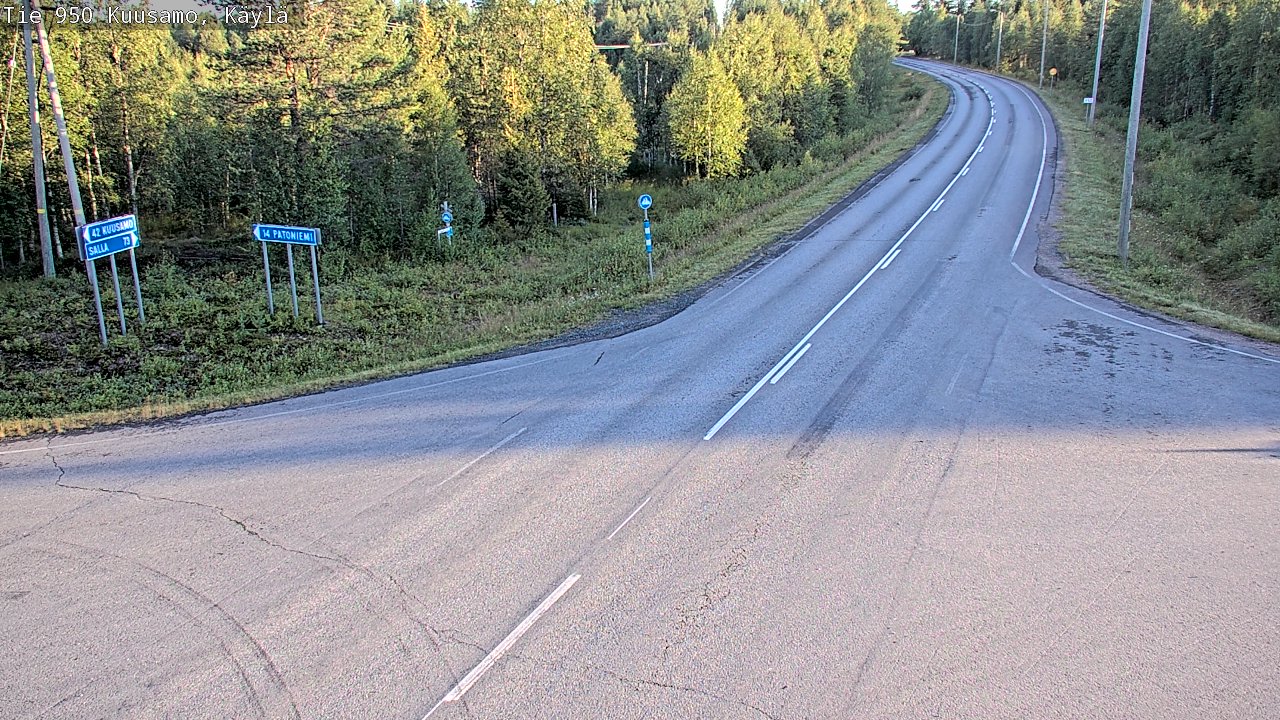 Weather Camera Image Väg 950 Kuusamo, Käylä, Kuusamo, Pohjois-Pohjanmaa