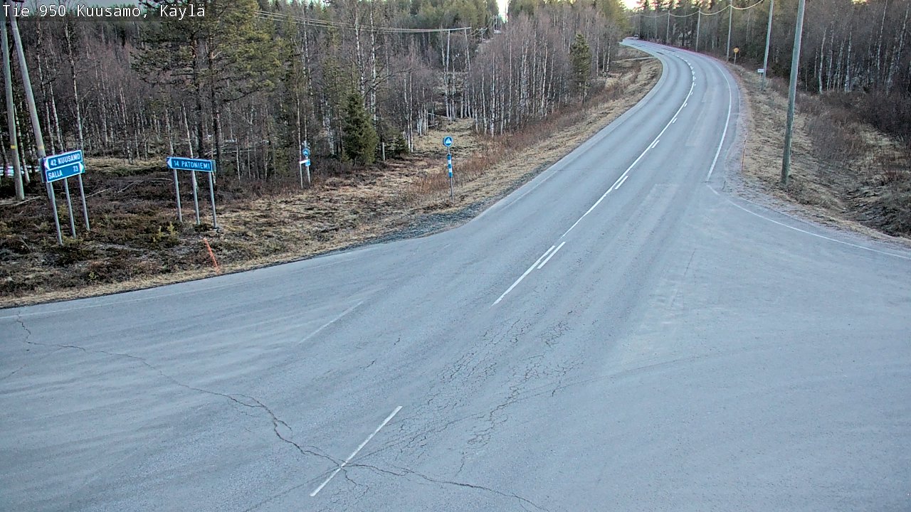 Weather Camera Image Väg 950 Kuusamo, Käylä, Kuusamo, Pohjois-Pohjanmaa