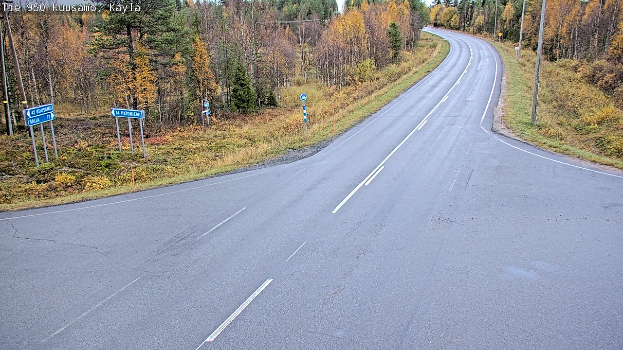 Weather Camera Image Väg 950 Kuusamo, Käylä, Kuusamo, Pohjois-Pohjanmaa