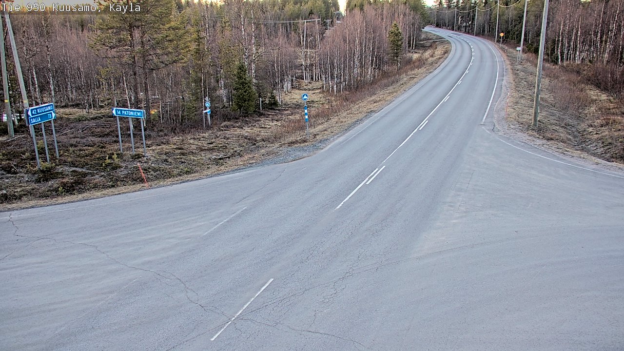Weather Camera Image Väg 950 Kuusamo, Käylä, Kuusamo, Pohjois-Pohjanmaa