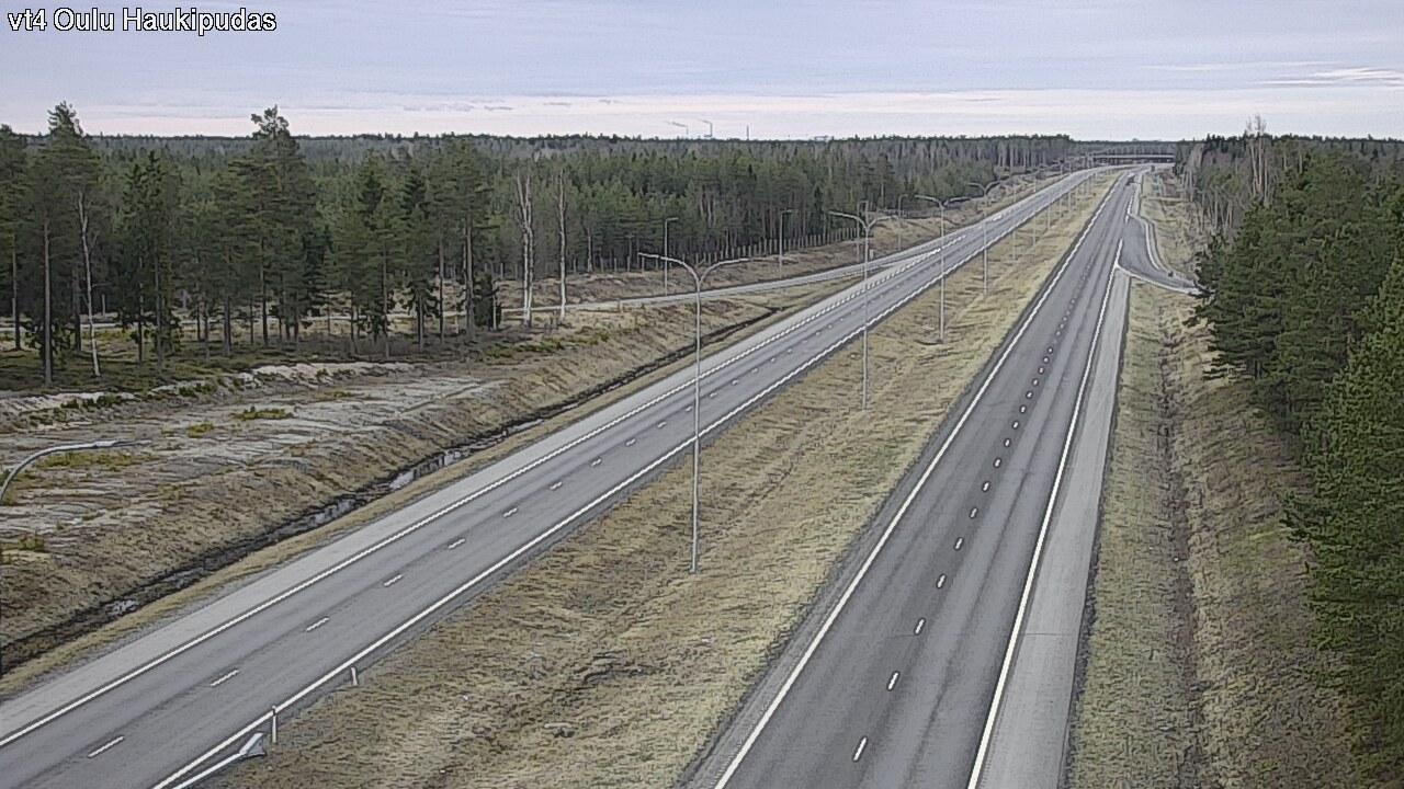 Weather Camera Image Väg 4 Oleåborg, Haukipudas, Oulu, Pohjois-Pohjanmaa