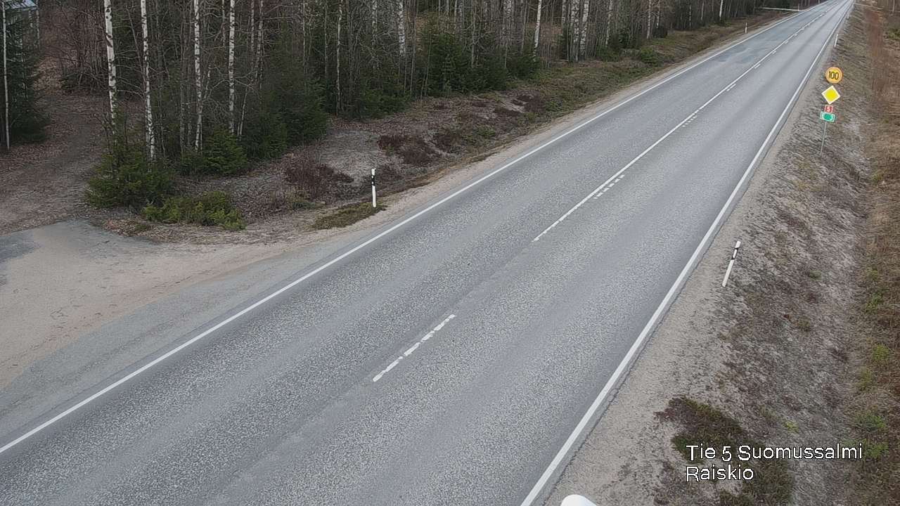 Weather Camera Image Väg 5 Suomussalmi Raiskio, Suomussalmi, Kainuu