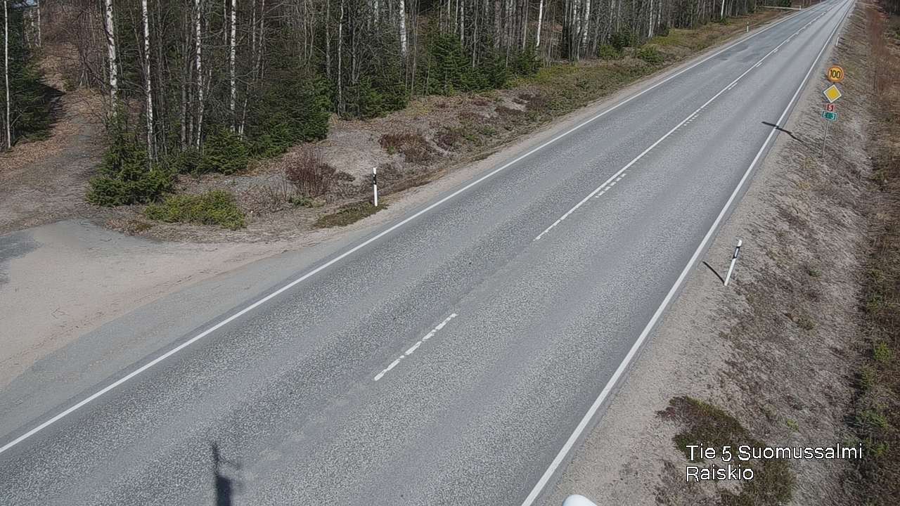 Weather Camera Image Väg 5 Suomussalmi Raiskio, Suomussalmi, Kainuu