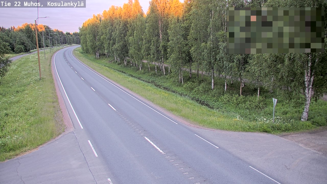 Weather Camera Image Road 22 Muhos, Kosulankylä, Muhos, Pohjois-Pohjanmaa